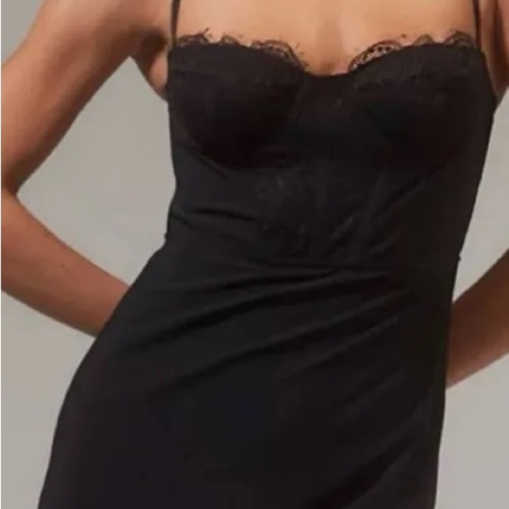 Sexy Mini black corset slip dress from Urban Outfitters.